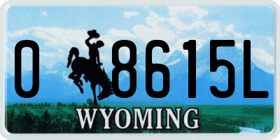 WY license plate 08615L