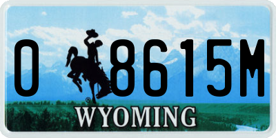 WY license plate 08615M