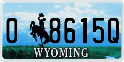 WY license plate 08615Q