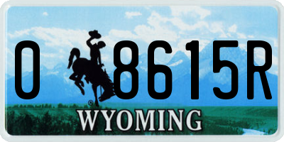 WY license plate 08615R