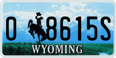 WY license plate 08615S