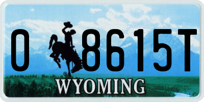 WY license plate 08615T