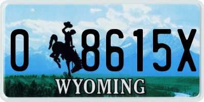 WY license plate 08615X