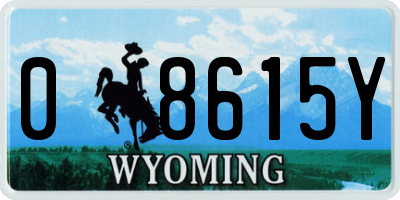 WY license plate 08615Y