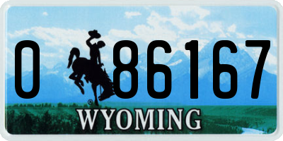 WY license plate 086167