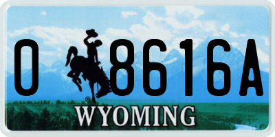 WY license plate 08616A
