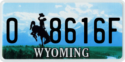 WY license plate 08616F