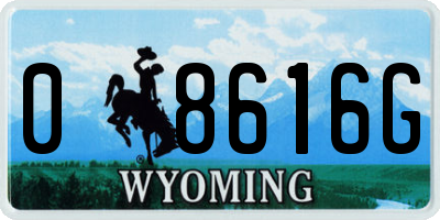 WY license plate 08616G