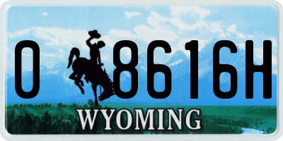 WY license plate 08616H