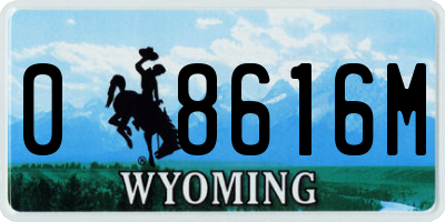 WY license plate 08616M
