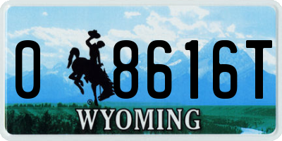 WY license plate 08616T