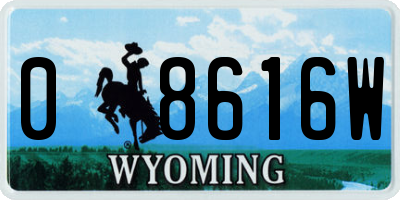 WY license plate 08616W