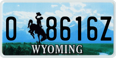 WY license plate 08616Z