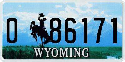 WY license plate 086171