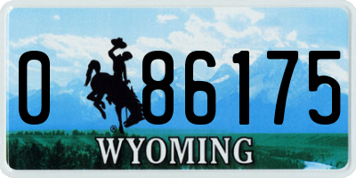 WY license plate 086175