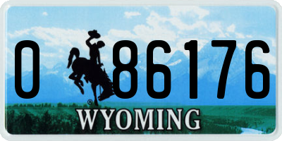 WY license plate 086176