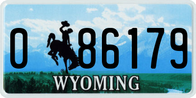 WY license plate 086179