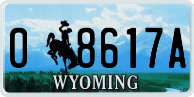 WY license plate 08617A