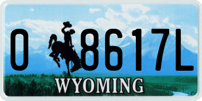 WY license plate 08617L
