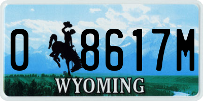 WY license plate 08617M