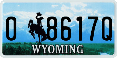 WY license plate 08617Q