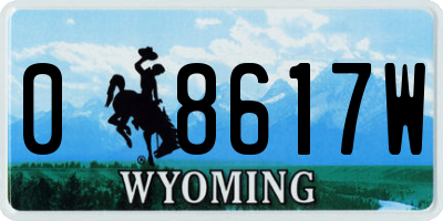 WY license plate 08617W