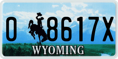 WY license plate 08617X
