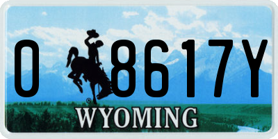 WY license plate 08617Y