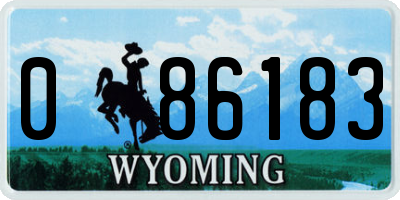 WY license plate 086183