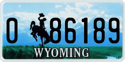 WY license plate 086189