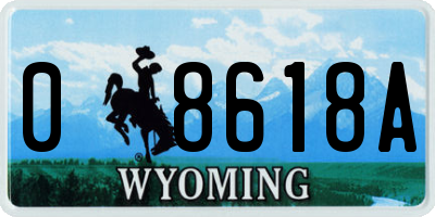 WY license plate 08618A