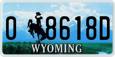 WY license plate 08618D