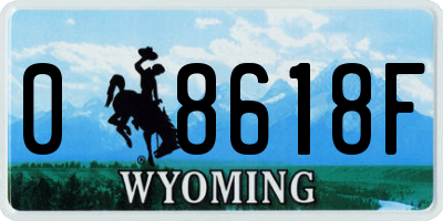 WY license plate 08618F