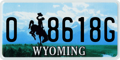 WY license plate 08618G