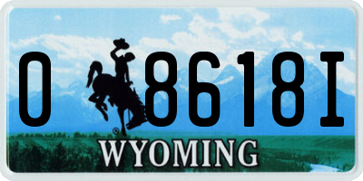 WY license plate 08618I