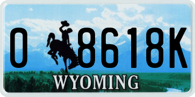 WY license plate 08618K