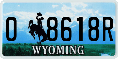 WY license plate 08618R