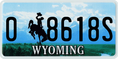 WY license plate 08618S