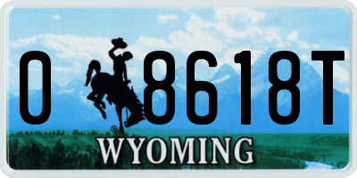 WY license plate 08618T
