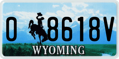 WY license plate 08618V
