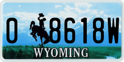 WY license plate 08618W