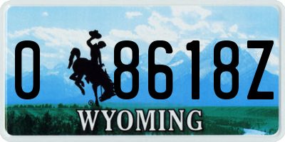 WY license plate 08618Z