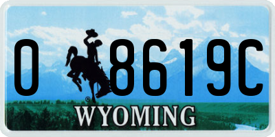 WY license plate 08619C