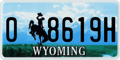 WY license plate 08619H