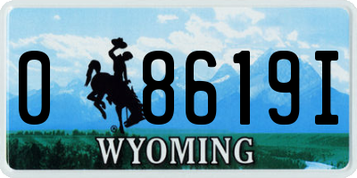 WY license plate 08619I