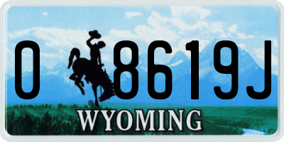 WY license plate 08619J