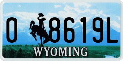 WY license plate 08619L