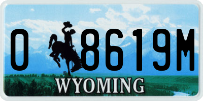 WY license plate 08619M