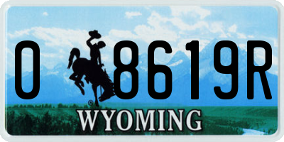 WY license plate 08619R