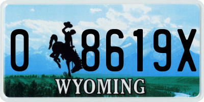 WY license plate 08619X